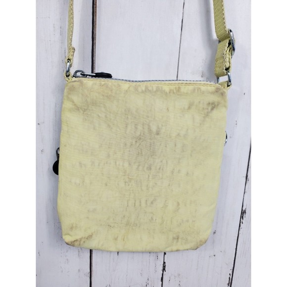Kipling tan beige neutral Alvar Crossbody Purse Bag No monkey Yellow - Picture 7 of 15
